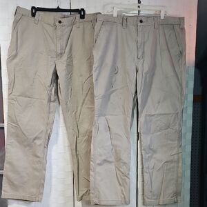 Carhartt Men's Khaki Relaxed Fit Work Pants- Beige/Tan